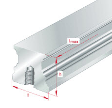 Guideways [m] (INA) INA TKVD25-U-G3 18.70×23×6000 mm