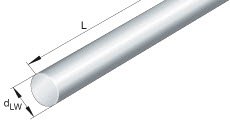 Solid shafts [m] (INA) INA W20/H6-X90 (INOX) 20×6000 mm