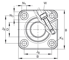 Shaft support blocks (INA) INA FW50 50×106×50 mm (1/2)