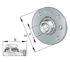Housing units (INA) INA RME70-XL 70×215×66 mm