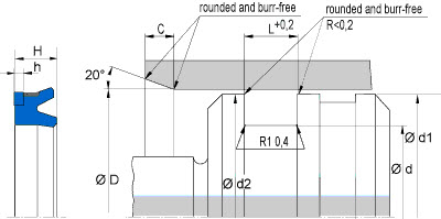 Hydraulic piston seal (FREUDENBERG) FREUDENBERG 235x205x18 0217 NBR — 235*205*18 235×205×18 mm (2/2)