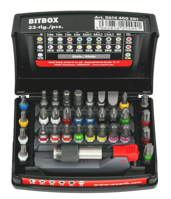 Bit Box (WURTH) WURTH MIX SORT MAGN 31PCS (0614250030) — 31 DELNI (0614250030)