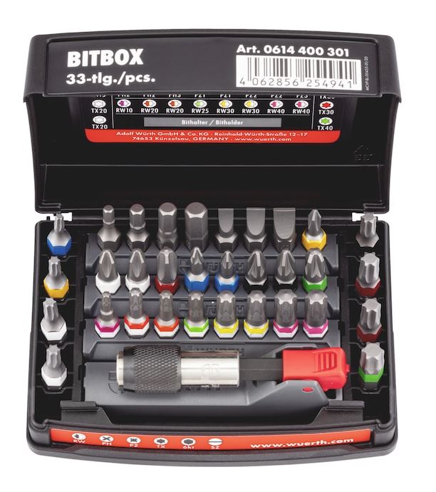 Bit box (WURTH) WURTH BOX, SIZE 3 33 PCS (0614400301) — 33 DELNI (0614400301)