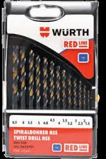 Twist drill (WURTH) WURTH 1.0-10.0MM - 19 PCS, RED LINE (06247001) — 1.0-10.0MM - 19DEL, RED LINE (06247001)