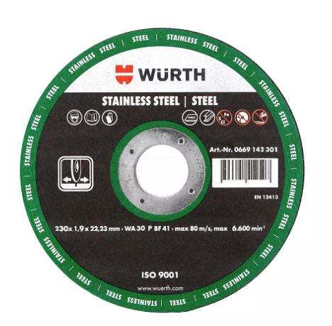 Cutting disc (WURTH) WURTH GREEN - A2 230x1,9/22 0 (0669142301) — ZELENA - A2 230X1,9/22 0 (0669142301)