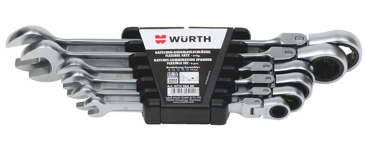 Ratchet combination (WURTH) WURTH WRENCH SET 6 PCS (071426350) — FLEXIBLE-6 DEL. (071426350)