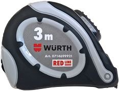 Tape measure (WURTH) WURTH RED LINE, 3M/16MM (0714699921)