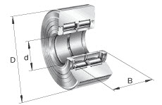 Yoke type track rollers (INA) INA NNTR100X240X105-2Z 100×240×105 mm