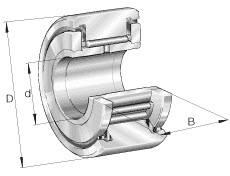 Yoke type track rollers (INA) INA NATR17 17×40×21 mm