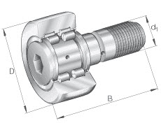 Stud type track rollers (INA) INA PWKR62-2RS-RR-XL 62×24×80 mm