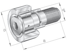 Stud type track rollers (INA) INA NUKRE40-X 40×22×58 mm