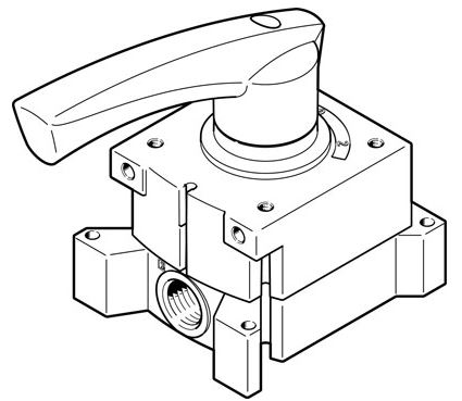 Hand lever valve (FESTO) FESTO VHER-H-B43C-G14 (3514710)