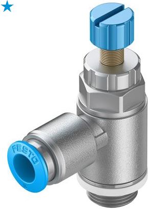 One way flow control valve (FESTO) FESTO GRLA-1/4-QS-6-RS-D (534338)