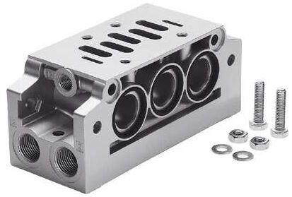 Manifold sub-base with 90° connections (FESTO) FESTO NAVW-1/2-3-ISO (152791)