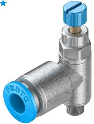 One way flow control valve (FESTO) FESTO GRLA-M5-QS-6-RS-D (197578)