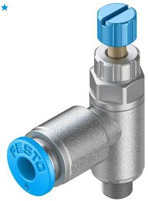 One way flow control valve (FESTO) FESTO GRLA-M5-QS-4-RS-D (197577)
