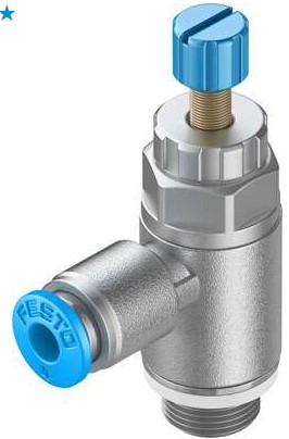 One way flow control valve (FESTO) FESTO GRLA-1/8-QS-4-RS-D (197580)