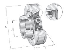 Radial insert ball bearings (INA) INA PE30-XL 30×72×37.3 mm
