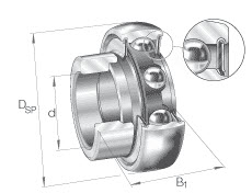 Radial insert ball bearings (INA) INA RAE15-NPP 15×40×28.6 mm