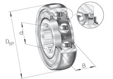 Radial insert ball bearings (INA) INA SK100-206-KRR-AH11 25.4×62×24 mm