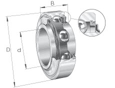 Radial insert ball bearings (INA) 208-KXN4