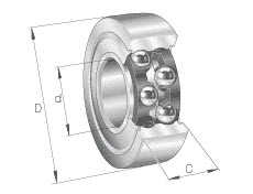 Yoke type track rollers (INA) INA LR5208-X-2Z-TVH-XL 40×85×30.2 mm
