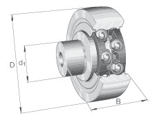 Stud type track rollers (INA) INA ZL5204-2Z 52×20×45.30 mm