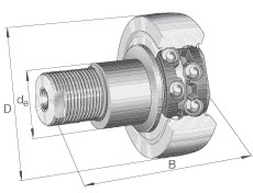 Stud type track rollers (INA) INA ZLE5202-2Z 22×40×66.5 mm