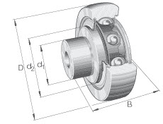 Stud type track rollers (INA) INA ZL206-DRS 72×30×38.7 mm