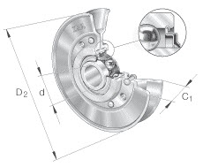 Belt tension pulleys (INA) INA RSRA15-90-L0 15×90×20 mm