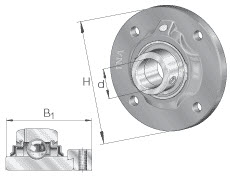 Housing units (INA) INA RFE30-XL 30×127×48.5 mm
