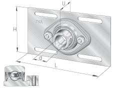 Housing units (INA) INA MSTU25-XL 25×203.2×33.8 mm