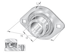 OHIŠJE LEŽAJNO INA FLAN62-MST-FA125 71,95×122×10,50 mm
