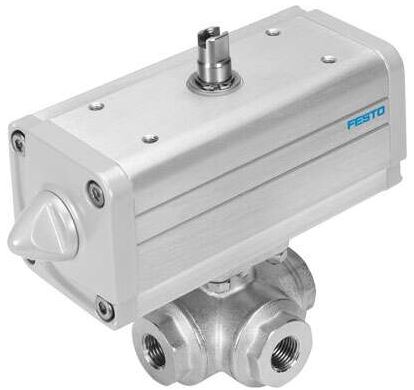Ball valve actuator unit (FESTO) FESTO VZBA-1"-GGG-63-32L-F0405-V4V4T-PP30-R-90-C (1914789)