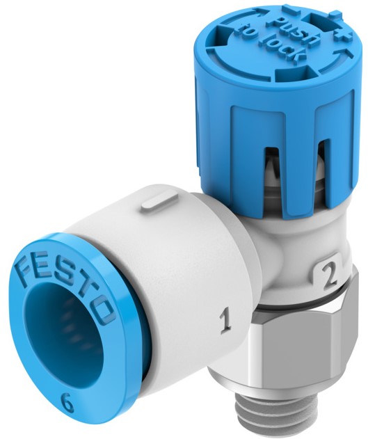 One way flow control valve (FESTO) FESTO VFOE-LE-T-M5-Q6-F1A (8157641)