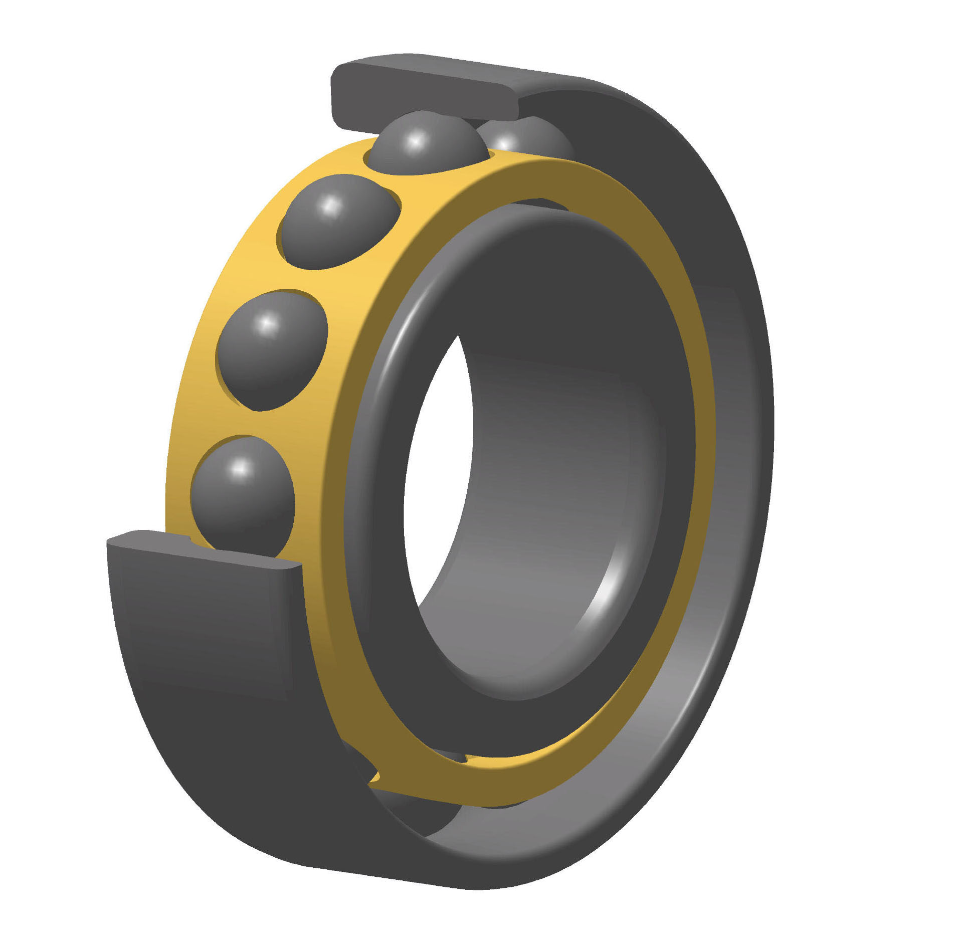 Angular contact ball bearings (SNR) SNR 7208BGM 40×80×18 mm (1/2)