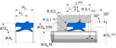 Pneumatic rod seal (FREUDENBERG) FREUDENBERG 18x28x10,4 AUNIPSL AU — 18*28*10,4 18×28×7 mm (2/2)