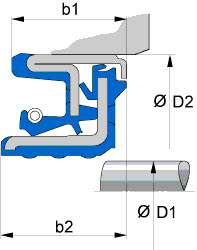 TES. OLJ. CASSETTE T2 NBR FREUDENBE FREUDENBERG 165x190x15,5/17 — 165*190*15,5/17 165×190 mm (2/2)