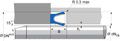 Hydraulic rod seal (FREUDENBERG) FREUDENBERG 32x38,2x4,3 FOI PTFE — 32*38,2*4,3 32×38.2×4.3 mm (2/2)