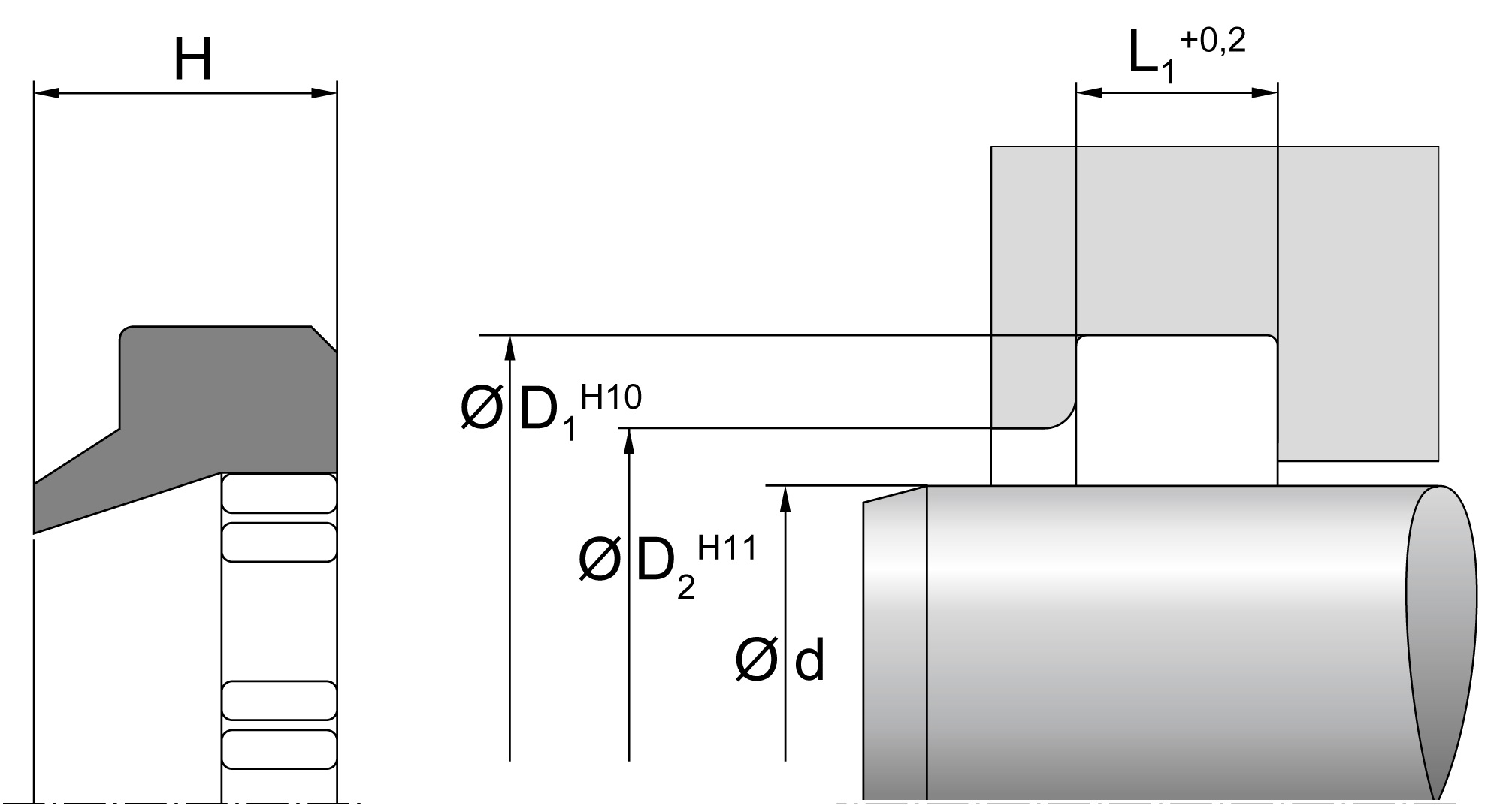 Wipers (DICHTOMATIK) DICHTOMATIK 28x36,6x5,3/7 AE42 AU — 28*36,6*5,3/7 28×36×36.6 mm (2/2)