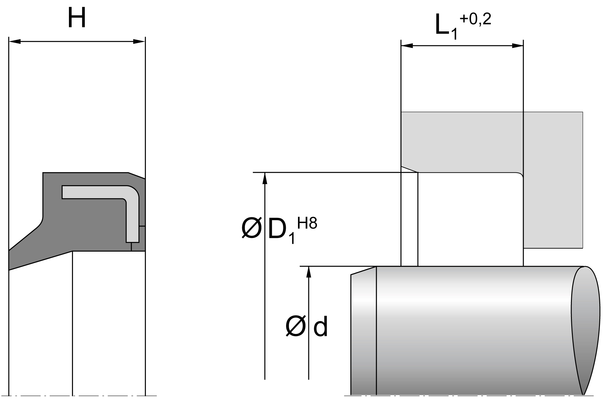 Wipers (DICHTOMATIK) DICHTOMATIK 40x50x7,5/10 AM45 — 40*50*7,5/10 40×50×10 mm (2/2)