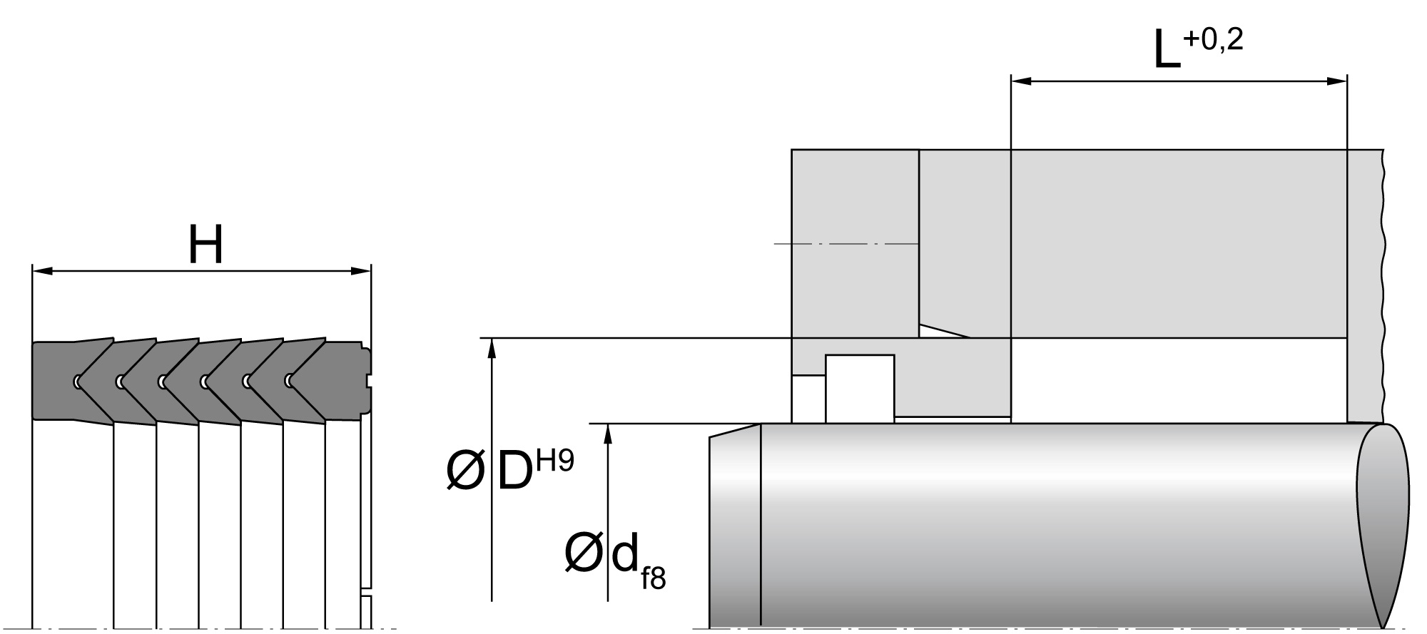 TESNILO HIDRAVLIČNO SDS01 NBR DTM DICHTOMATIK 45x65x22,5 — 45*65*22,5 45×65×22,50 mm (2/2)