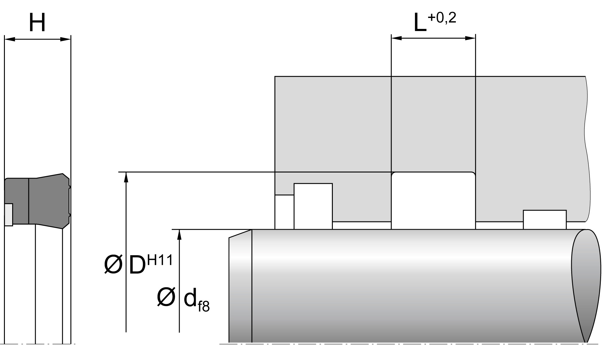 Hydraulic rod seal (DICHTOMATIK) DICHTOMATIK 40x50x8 SNI07 NBR — 40*50*8 40×50×8 mm (2/2)