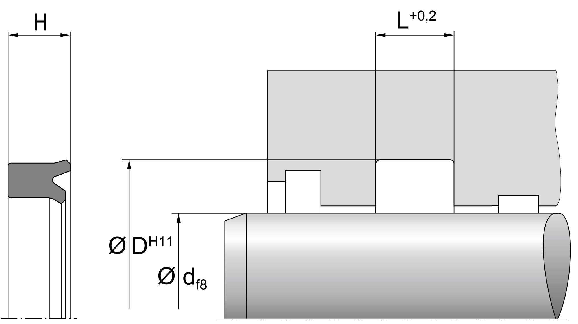 TESNILO HIDRAVLIČNO SNI24 NBR DTM DICHTOMATIK 10x18x6,5 — 10*18*6,5 10×18×6,5 mm (2/2)
