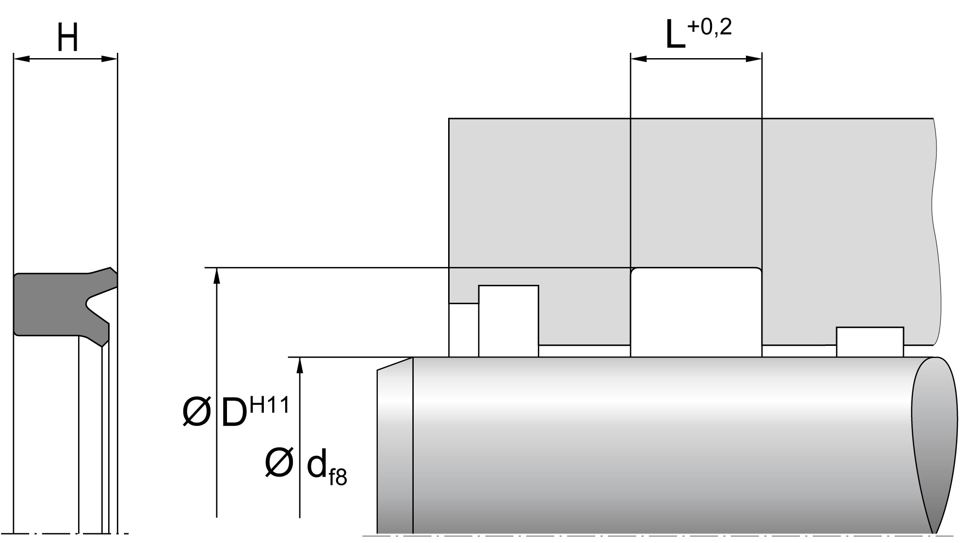 Hydraulic rod seal (DICHTOMATIK) DICHTOMATIK 90x105x12,5 SNI30 AU — 90*105*12,5 90×105×12.5 mm (2/2)