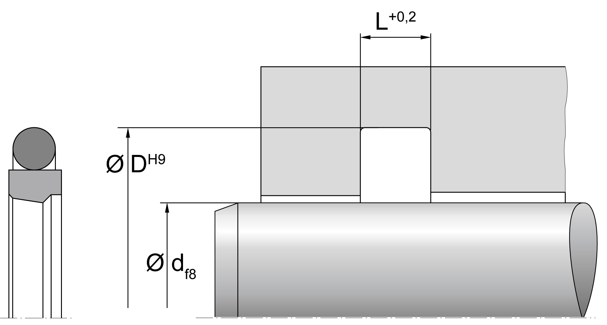 Hydraulic rod seal (DICHTOMATIK) DICHTOMATIK 45x55,7x4,2 SPOR31 PTFE — 45*55,7*4,2 45×55.7×4.20 mm (2/2)