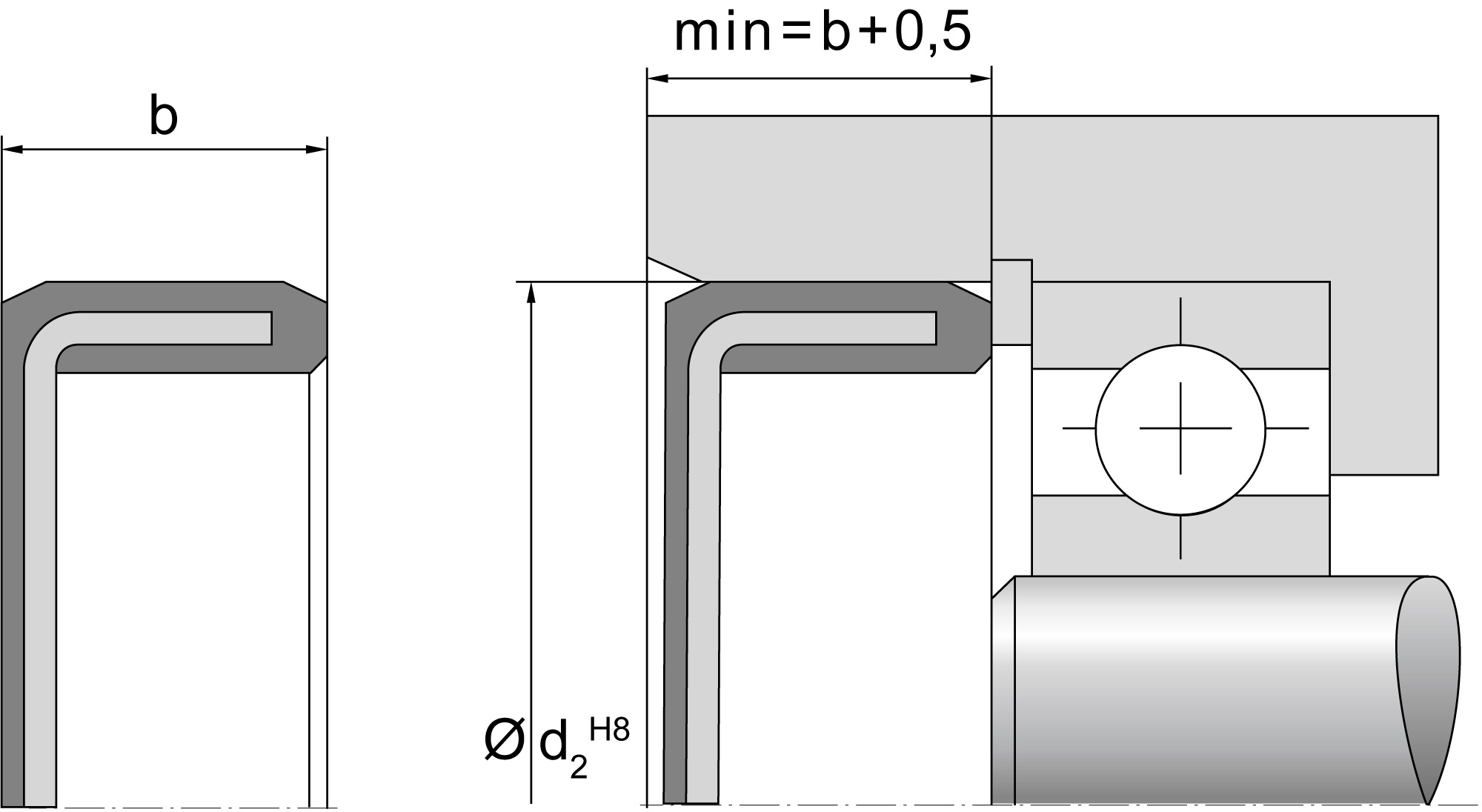 Cover seals (DICHTOMATIK) DICHTOMATIK 35x8 VER01 NBR — 35*8 35×8 mm (2/2)