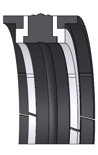 Hydraulic piston seal (DICHTOMATIK) DICHTOMATIK 20x11x13,5 KK03 NBR — 20*11*13,5 20×11×13.50 mm (1/2)