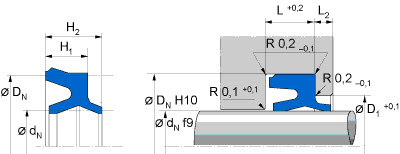 Pneumatic rod seal (FREUDENBERG) FREUDENBERG 10x16x3,6 NIPSL320 AU — 10*16*3,6 10×16×3.60 mm (2/2)