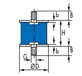 Vibration control (TRELLEBORG) TRELLEBORG 5218 078/102 65NR511